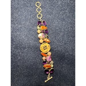 925 Sterling Toggle Clasp Bone Labdorite Pearls Amethyst Artizan